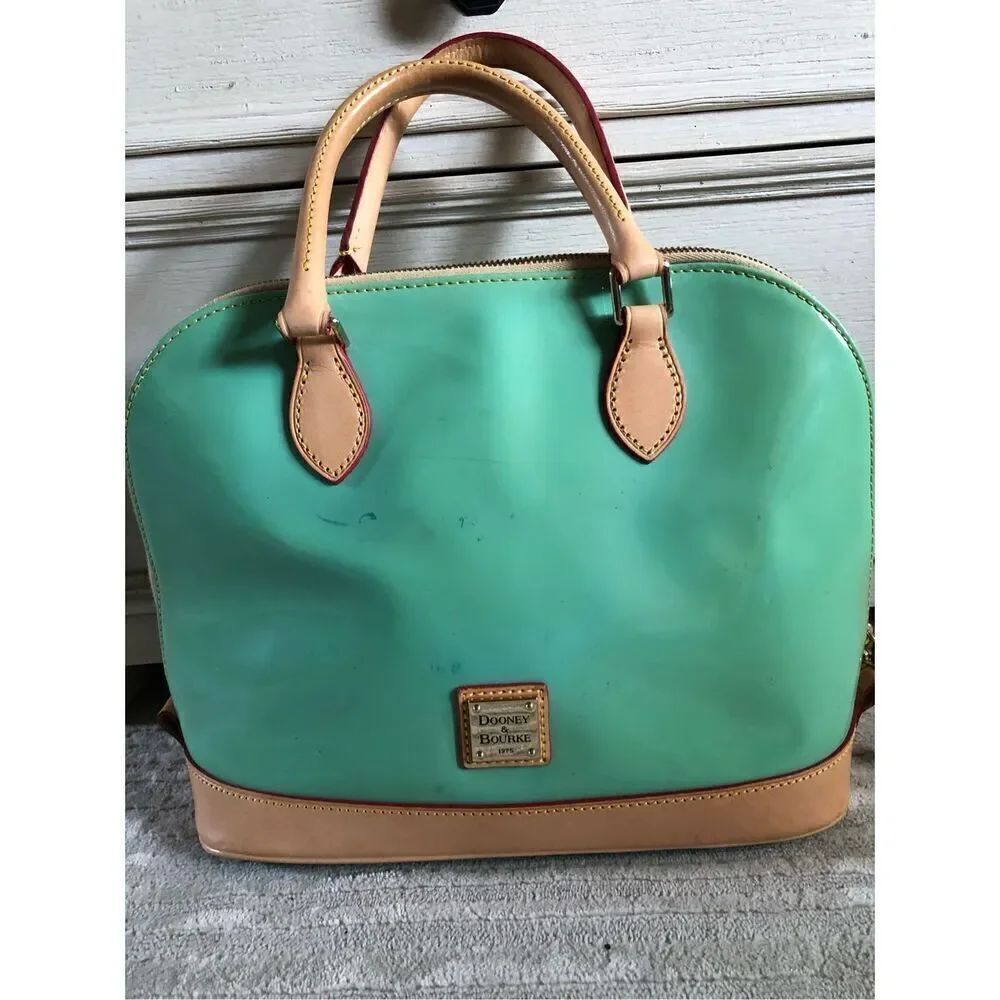 Dooney & Bourke Zip Zip Sea Foam Patent Satchel